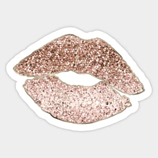 Lips - rose gold glitter Sticker